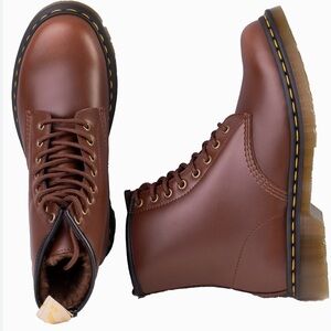 Dr. Martens - Vegan 1460 Brown Norfolk Brown Borg Fleece -Women Sz 10/Men Sz 9